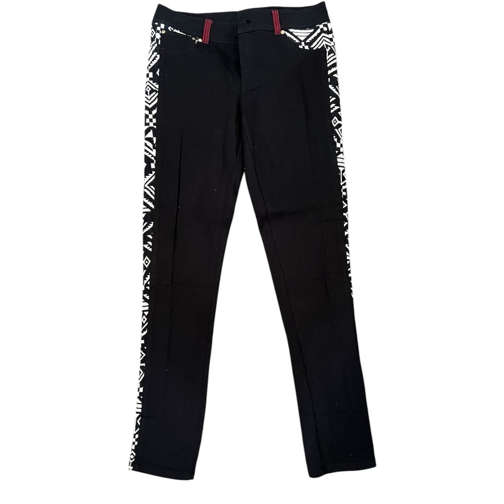 Chaser Black and White Patterned Women Jeans